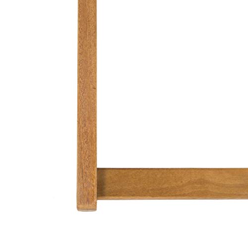 Safavieh PAT7040A-SET2 Outdoor Collection Loren Teak, White Foldable Sling Adirondack Chair, Natural/Navy Stripe Safavieh