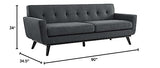 Modway Engage Mid-Century Modern Herringbone Fabric Sofa in Charcoal Modway