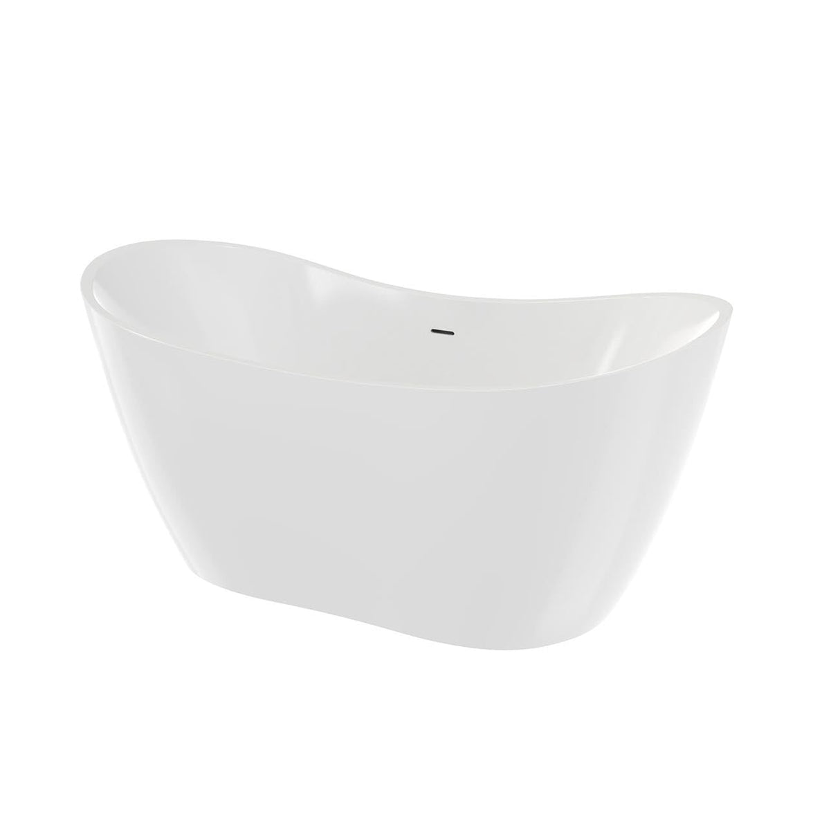 DreamLine Nile 67 inch L x 28 3/8 inch W x 28 3/8 inch H Freestanding Acrylic Bathtub with Matte Black Drain DreamLine