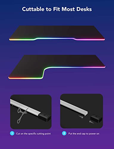 Govee RGBIC Gaming Lights, 10ft Neon Rope Lights Soft Lighting for Gaming Desks, LED Strip Lights Syncing with Razer Chroma, Support Cutting, Smart App Control, Music Sync, Adapter (Only 2.4G Wi-Fi) Govee
