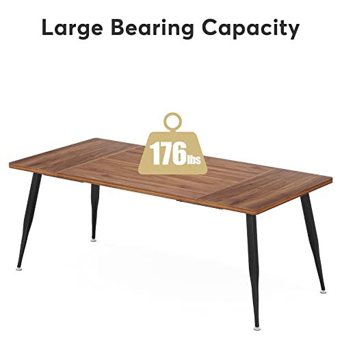 Tribesigns 6ft Conference Table for 6, Modern Conference Room Table with Metal Legs, Rectangular Meeting BoardroomTable for Office, Breakroom, Seminar, Podcast Tribesigns