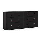 Pemberly Row 3PC Engineered Wood Dresser and Nightstands Bedroom Set in Black Pemberly Row