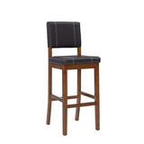 Linon Home Decor Milano Bar Stool, Medium Dark Walnut, 30-Inch Linon