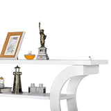 ZENY Console Table, Entryway Table with 3 Tier Storage Shelves, Narrow Long Sofa Table for Entryway, Living Room, Hallway, Couch, Foyer, White ZENY