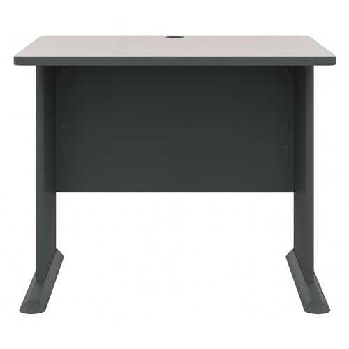 Bush Business Furniture Series A 36W Small Desk in White Spectrum and Slate, Compact Computer Table for Home or Professional Office - WoodArtSupply