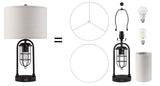 KAWOTI Set of 2 Farmhouse Table Lamps with USB Ports and Night Light Modern Nightstand Lamp for Living Room Bedroom（Bulbs Included） KAWOTI