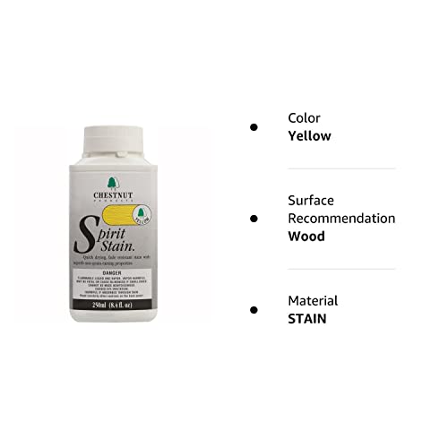 Spirit Stain Rainbow Colors for Wood (Yellow) Chestnut