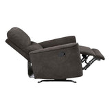 Lexicon Manual Rocker Recliner Chair, Polished Microfiber Manual Reclining Chair with Overstuffed Backrest, Comfy Nursery Recliner for Living Room/Office/Bedroom/Apartment, Easy Assembly, Chocolate