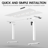 Veken 55 x 23.6 Inch Electric Standing Desk with Adjustable Height, Sit to Stand Computer Table for Study, Work or Gaming, Home Office Desk White Veken