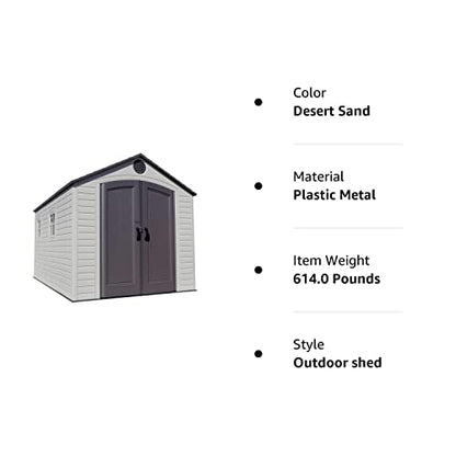 Lifetime 6402 Outdoor Storage Shed, 8 by 12.5 Feet; 2 windows - WoodArtSupply