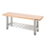 Seville Classics Storage Shelf Wood Bench, Granite Seville Classics