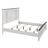 Roundhill Furniture Clelane Shiplap Wood Panel Bed, King, Weathered White and Walnut Roundhill Furniture