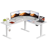 Homall L Shaped Standing Desk Adjustable Height, Electric Corner Standing Desk, Sit Stand Computer Table with Memory Controller for Home (White, 55 Inch) Homall