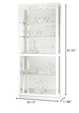 Howard Miller Doisy II White Curio Cabinet, Lockable Sliding Glass Door Adjustable Shelves Display Cabinet for Decor & Storage Cabinet for Living Room, Dining Room & Bedroom, White Finish Howard Miller