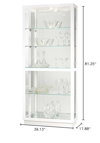 Howard Miller Doisy II White Curio Cabinet, Lockable Sliding Glass Door Adjustable Shelves Display Cabinet for Decor & Storage Cabinet for Living Room, Dining Room & Bedroom, White Finish Howard Miller