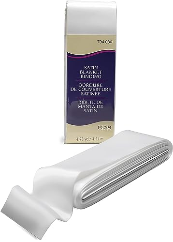 White Satin Blanket Binding Tape 2" x 4 3/4 Yards – Single Fold Satin Quilt Binding for Blanket Edges, Glossy Polyester Trim for Sewing, Quilting, Baby Blankets, Crafts, and Fabric Projects Lakesstory