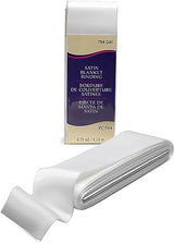 White Satin Blanket Binding Tape 2" x 4 3/4 Yards – Single Fold Satin Quilt Binding for Blanket Edges, Glossy Polyester Trim for Sewing, Quilting, Baby Blankets, Crafts, and Fabric Projects Lakesstory