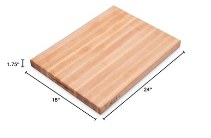 John Boos Boos Block Platinum Series Large Reversible Wood Cutting Board, 1.75-Inch Thickness, 24" x 18" x 1 3/4", Maple