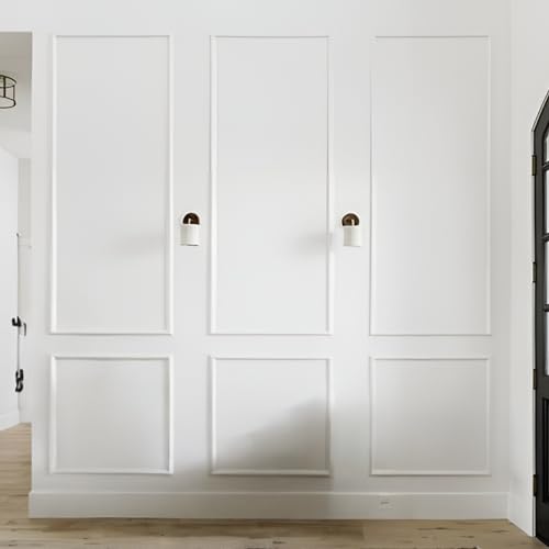 Decozayn Wall Molding Kit, Premade Wainscoting Panels, Picture Frame Moulding, Pre Cut Wall and Door Molding &Trim Panel Kits, Wainscot Wall Panel for Home Decoration, 6 Frames DECOZAYN