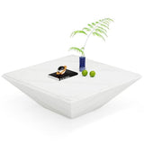 Tribesigns Coffee Table, 35.43-Inch Square Coffee Table with Faux Marble Tabletop, Modern Center Table for Living Room, Large Engineered Wood Cocktail Table, White Tribesigns