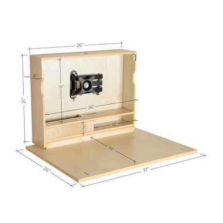ARROWSTONE SKEENA Wall-Mounted Desk - Floating Folding Desk with Storage, Space-Saving Design for Home Office (31") ARROWSTONE