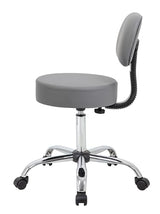 Boss Office Products Be Well Medical Spa Professional Adjustable Drafting Stool with Back, Grey (B245-GY) Boss Office Products