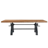 Modway 96" Adjustable Counter/Bar-Height Dining or Conference Table in Black Natural Modway