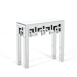 Venetian Mirrored Console Table Clear Glam Contemporary Rectangular Glass MDF Glossy Finish Includes Hardware Generic