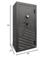 Stealth Essential Gun Safe EGS28 Special Edition FLAG Safe 28 Gun Capacity with 30 Minute Fire Protection California DOJ Approved Black Stealth