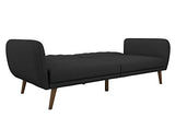 Novogratz Brittany 82 Inch Futon Sofa Bed, Upholstered Couch Sleeper with Tufted Back, Mid-Century Modern, Dark Gray Novogratz