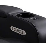 Valencia Verona Home Theater Seating | Premium Top Grain Italian 9000 Leather, Power Recliner, Power Headrest, LED Lighting (Row of 3 Loveseat Right, Black) VALENCIA THEATER SEATING