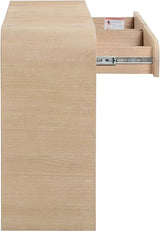 Meridian Furniture 272-S Cresthill Collection Mid-Century Modern Console Table with Oak Wood, Natural White Oak Finish, Curved Art Deco Design, 54" W x 14" D x 30" H, White Meridian Furniture