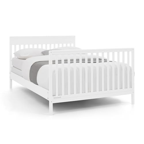 Delta Children Isabelle 6-in-1 Convertible Crib, Converts to Toddler Bed, Daybed, Sofa & Full Bed With/Without Footbaord, Fits Standard Crib Mattress, 3 Mattress Heights for Baby Nursery, Bianca White