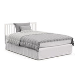 Storkcraft Santorini Deluxe 5-in-1 Convertible Crib with Bonus Toddler Guardrail (White with Driftwood) – GREENGUARD Gold Certified, Toddler Guardrail Included in Box, Fits Standard Crib Mattress Storkcraft