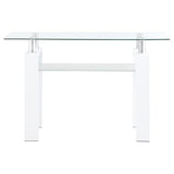 Coaster Home Furnishings - Dyer - Console Table with Tempered Glass Top, Shelf and Chrome Metal Frame - Living Room & Hallway - 48-Inch - White - 703439 Coaster Fine Furniture