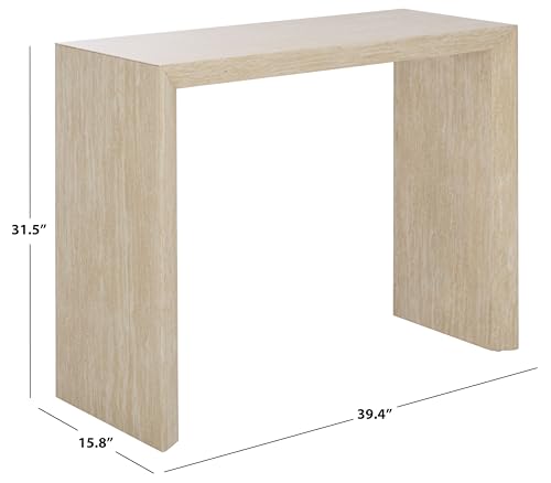 SAFAVIEH Home Collection - Woodrow Faux Travertine Console Table, Minimalist Modern Entryway Accent (CNS7005B) SAFAVIEH