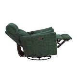 Lexicon Modern Swivel Glider Recliner Chair - Quiet 360 Swivel Chair, Durable Microfiber Upholstered, 2 Pillows, Manual Reclining for Living Room, Small Spaces, Nursery, Apartment, Bedroom, Green