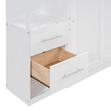 Ball & Cast Murphy Bed Cabinet Full Size,Wall Hideaway Bed with Shelves,can be Folded,Wood Foldable Frame W/Drawers and LED Lights,Slat Support,for for Apartment,Bedroom,White Ball & Cast