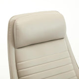 COLAMY Ellis High-Back Home Office Chair, PU Leather Adjustable Height Swivel Rolling Executive Task Chair with Integrated Armrests, Khaki COLAMY