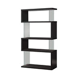 Coaster Furniture Asymmetrical Snaking Bookcase Black and Clear 800340 Coaster Home Furnishings
