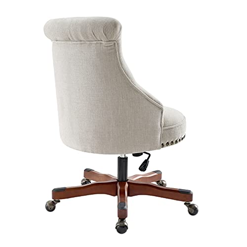 Linon The Talia Beige Adjustable Seat Height Office Chair - WoodArtSupply