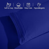 Elegant Comfort Luxurious 1500 Premium Hotel Quality Microfiber Three Line Embroidered Softest 4-Piece Bed Sheet Set, Wrinkle and Fade Resistant, Twin/Twin XL, Royal Blue Elegant Comfort