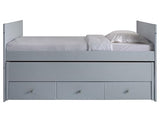 Bedz King All in One Twin Bed with Twin Trundle and 3 Built in Drawers, Breezy Blue Bedz King