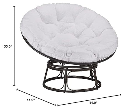 Birsppy Better Homes & Gardens Papasan Chair with Fabric Cushion (White) Birsppy
