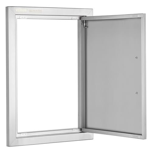 VEVOR BBQ Access Door 14W x 20H Inch, Vertical Single BBQ Door Stainless Steel, Outdoor Kitchen Doors for BBQ Island, Grill Station, Outside Cabinet VEVOR