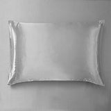 AiMay 4 Piece Twin Size Satin Bedding Sheet Pillowcase Sets Deep Pocket Silky Super Soft Solid Color 1 Flat Sheet 1 Fitted Sheet 2 Envelope Style Pillowcases Sexy Honeymoon (Twin, Silver/Light Grey) AiMay