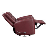 Lexicon Swivel Glider Recliner Chair, Comfy Nursery Glider, Faux Leather Recliner, Manual Reclining Chair for Living Room/Office/Apartment, Red Lexicon