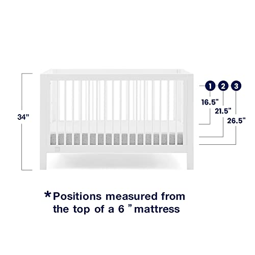 GAP babyGap Charlie 6-in-1 Convertible Crib - Greenguard Gold Certified, Bianca White Delta Children