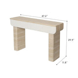 Mcltopz 47.2" Faux Mars Marble Pattern Console Table with 2 Drawers, Skinny Long Sofa Table Behind Couch with Rounded Edges, Wooden Narrow Sofa Table Hall Table for Living Room Foyer Entrance, Marble Mcltopz