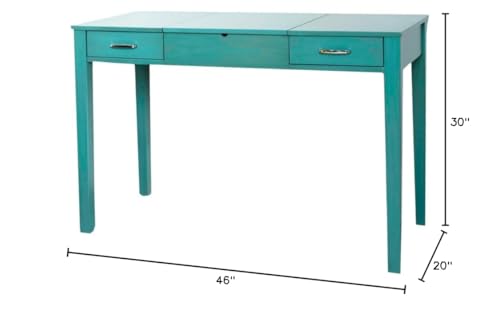 Hives and Honey Ainsley Vanity Desk Dressing Table with USB and Outlet - Turquoise Hives and Honey